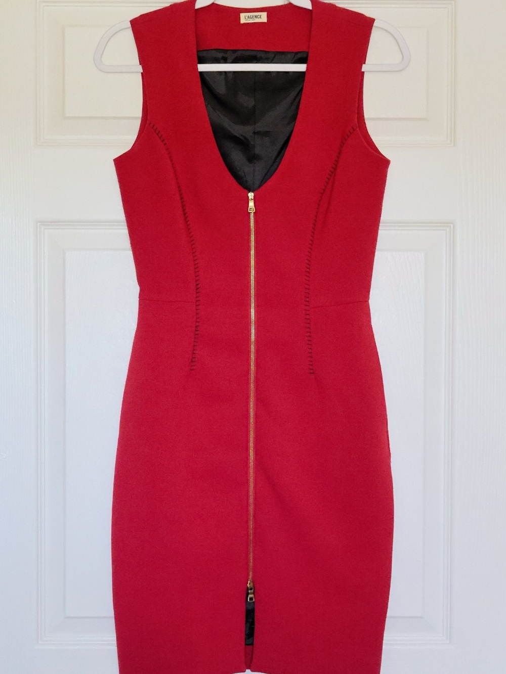 BEAUTIFUL Red Zip-Front Dress by L’AGENCE